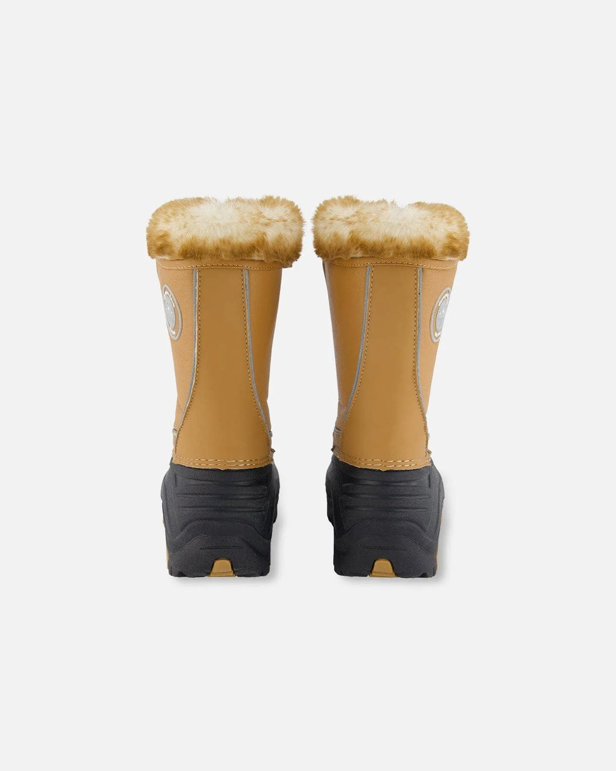 Brown Sugar winter boots, pair in rear view